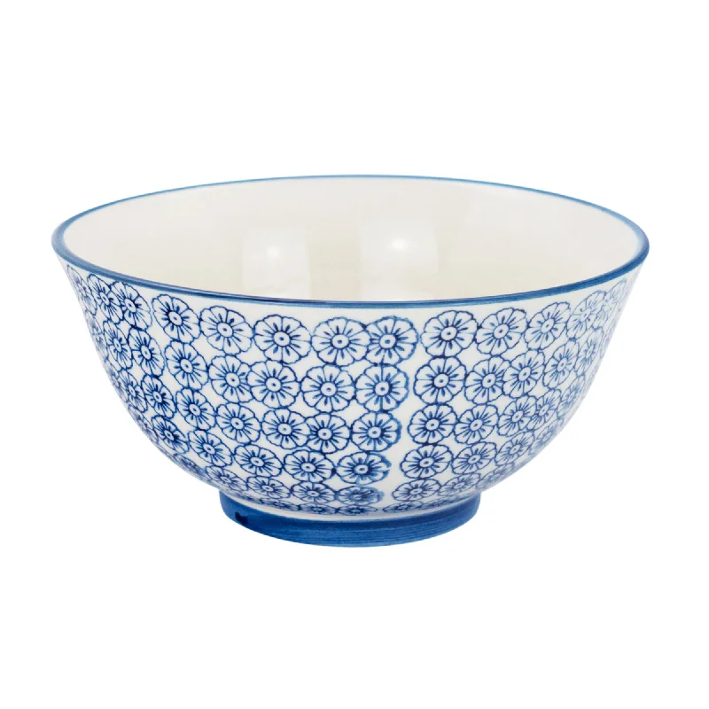 16cm Hand Printed Stoneware Cereal Bowl - By Nicola Spring