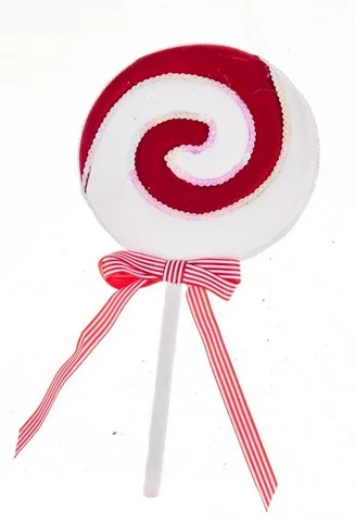 19" Red & White Lollipop With Bow Set Of 2