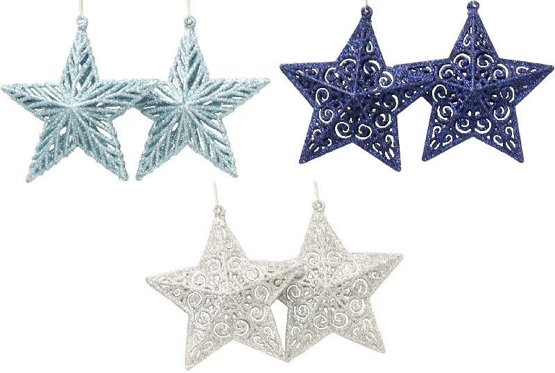 2-Pack Glitter Cut Out Star Ornaments