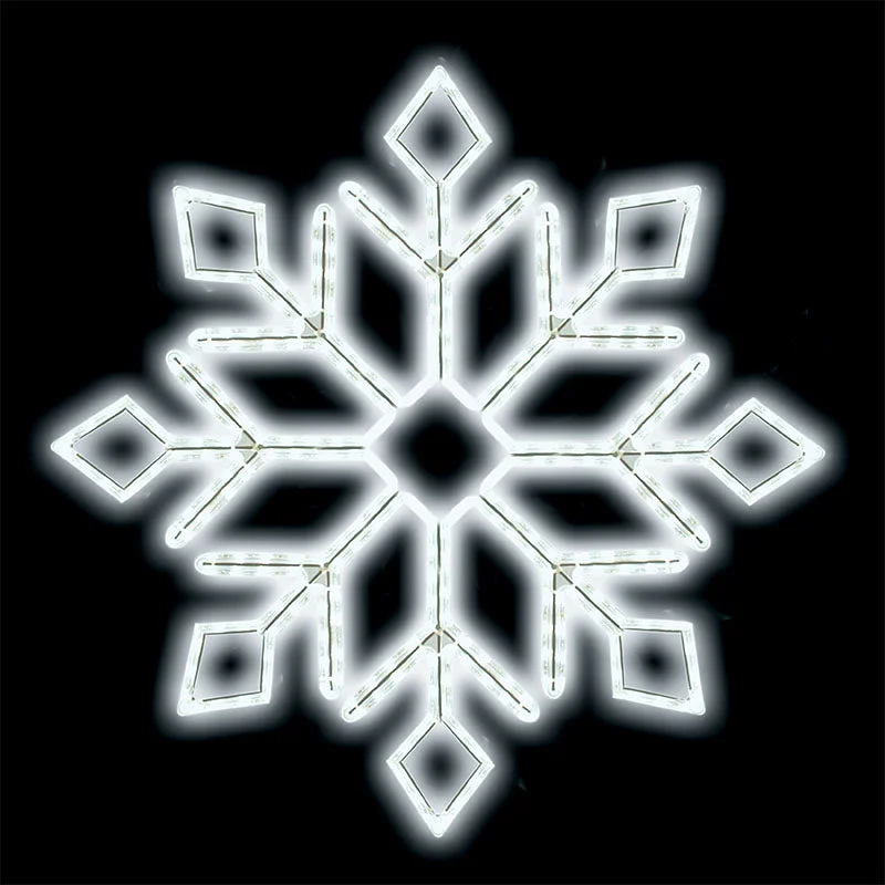 24" LED Ropelight Diamond Snowflake