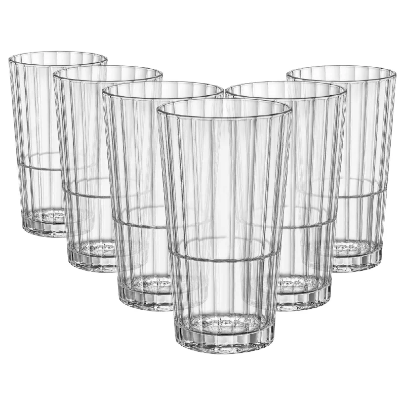 395ml Oxford Bar Stacking Highball Glasses - Pack of Six  - By Bormioli Rocco