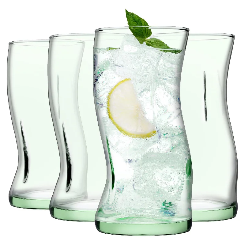 400ml Aware Amorf Recycled Highball Glasses - Green - Pack of Four - By Pasabahce