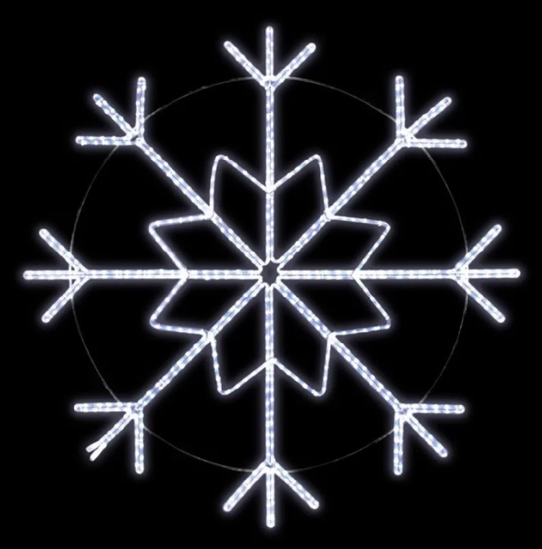 5' LED Ropelight Brilliant Snowflake Pole Mount