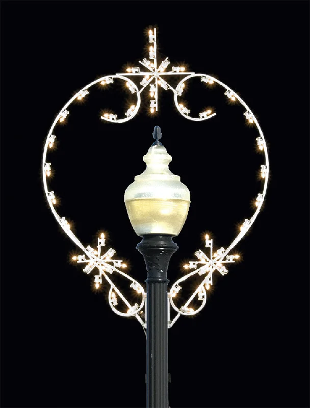 5' Starbursts Lit Lamp Post Silhouette Decor