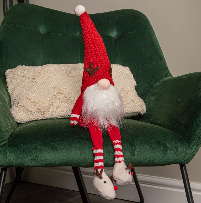 55cm Red and White Sitting Mr Claus Christmas Gonk with Dangly Legs