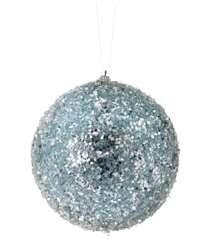 6" Sequin Iced Ball Set Of 6