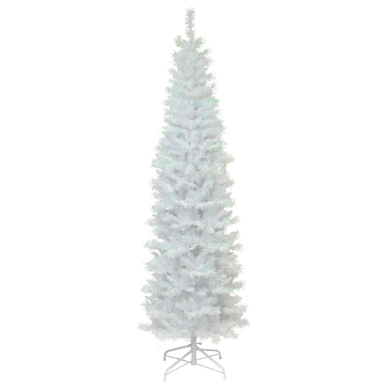 6 ft. Tinsel Collection White Iridescent Tree