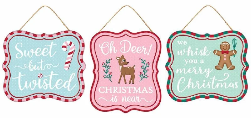 6" Embossed Christmas Sign Ornament