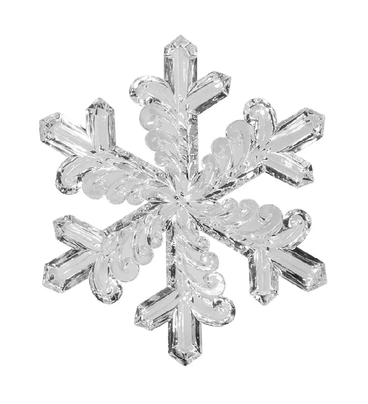 9" Clear Acrylic Snowflake Ornament (Set of 4)