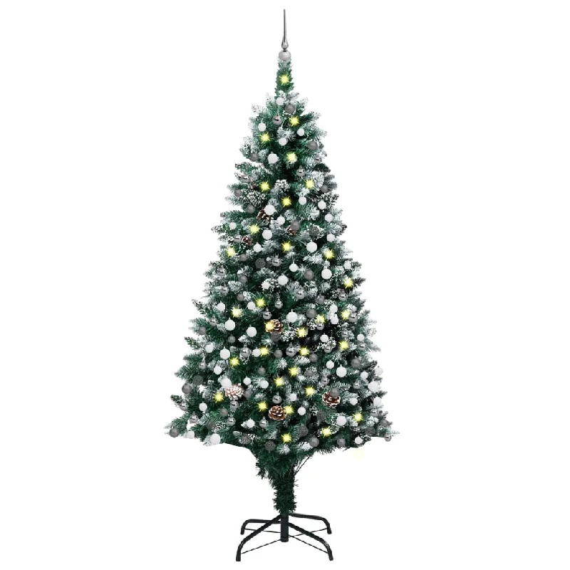 Artificial Christmas Tree with LEDs& Ball Set&Pine Cones 240 cm