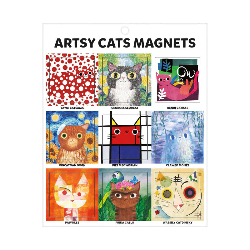 Artsy Cats Magnets (Set of 9)