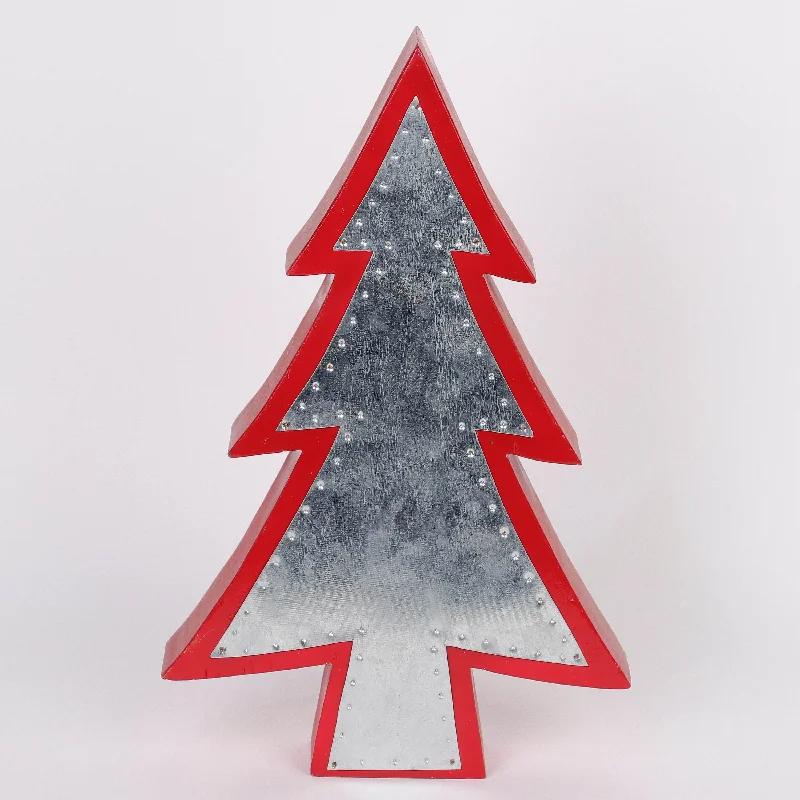 Metal plating tree board
with wooden base