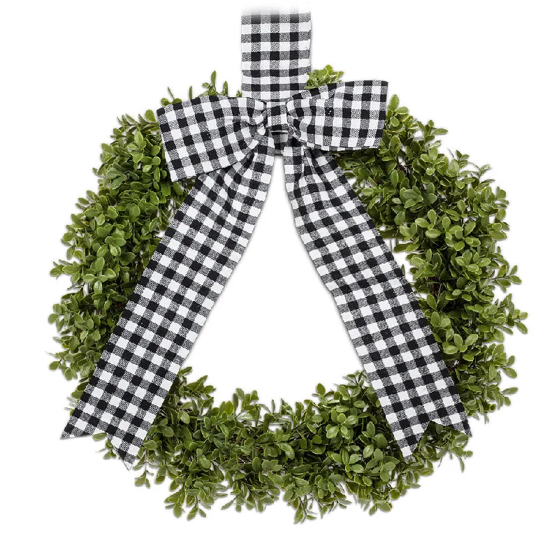 Boxwood Wreath with Ribbon - Large