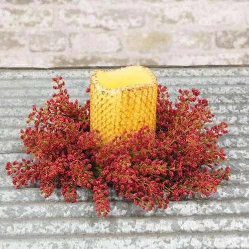 Bursting Astilbe Candle Ring, 3.5", Sangria