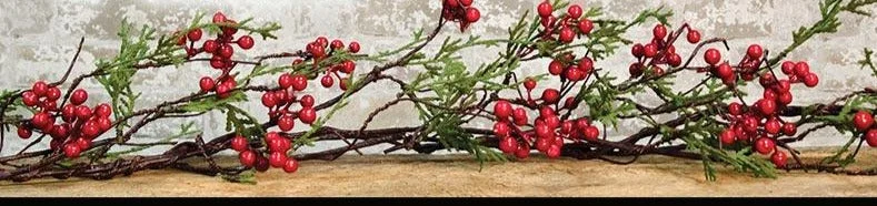 Cedar & Berry Garland, 5 ft.