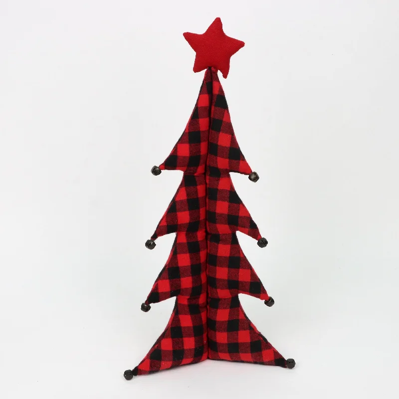 Flannel red and black
stuffed cotton tabletop tree