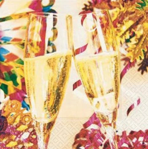 "Champagne Party" New Years Paper Napkin - Beverage