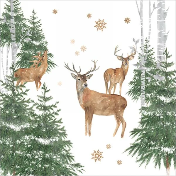 Deers in Forest Paper Lunch Napkins