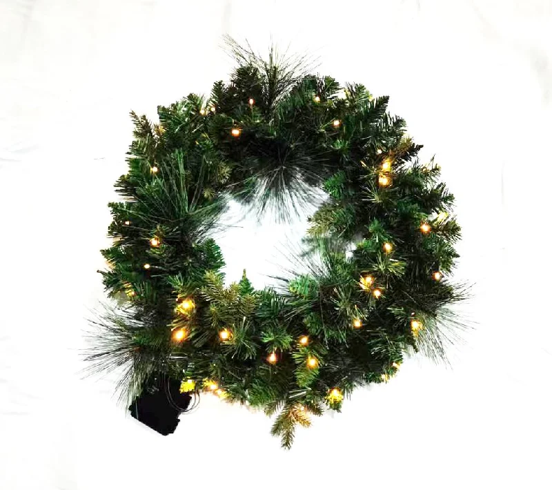 Lighted Plain PVC Wreath, Garland, Tear Drop