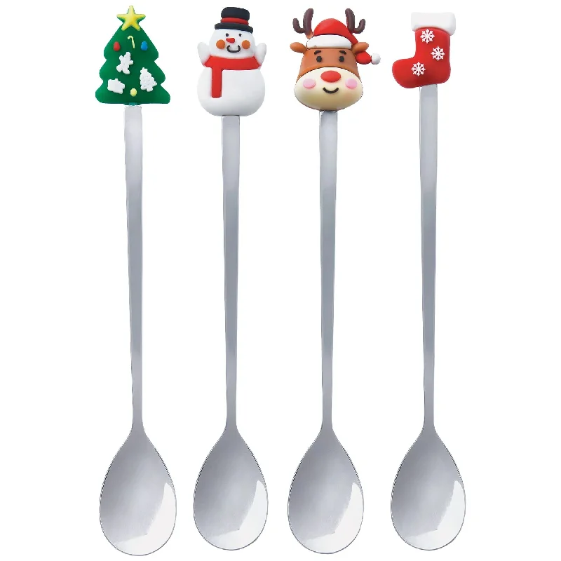 Christmas Cocoa Bar Metal Spoons | 4 ct