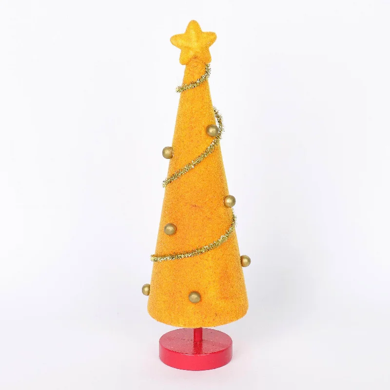 Orange flocked tabletop tree