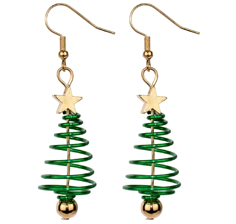 Earrings: Spiral Christmas Tree