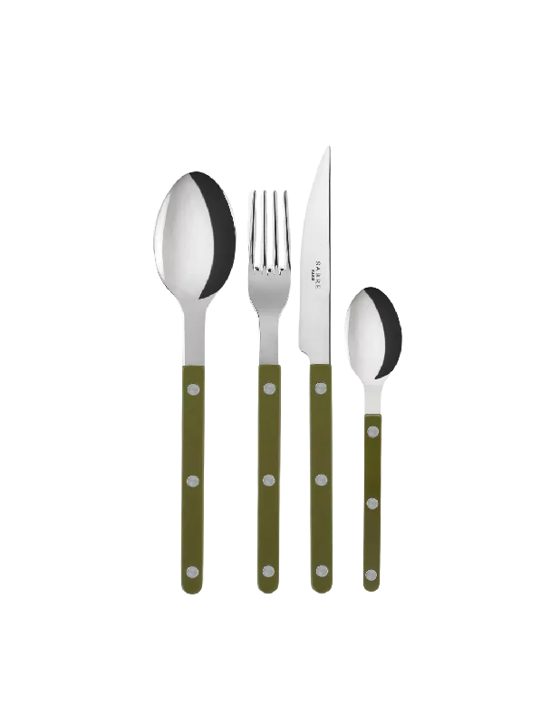 Fern Green Solid Bistro 4-Piece Flatware Set