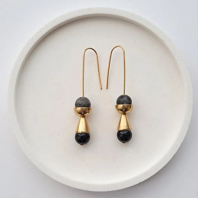 Form brass cup & cone earrings by brass + bold