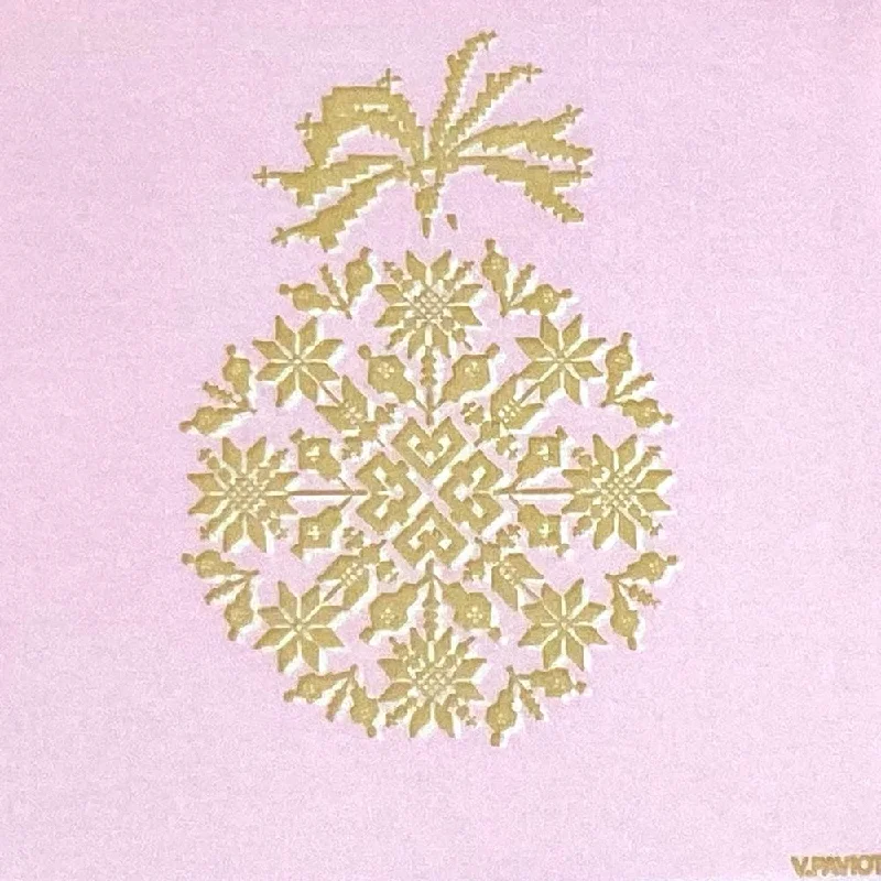 Francoise Paviot "Éclat du Jour" Pink Cocktail Napkin