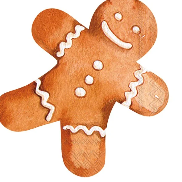 Gingerbread Man Die Cut Paper Napkin - Lunch