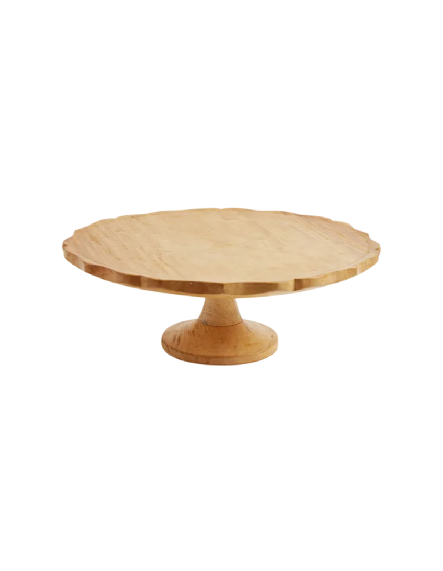 Hand Carved Wooden Cake Stand