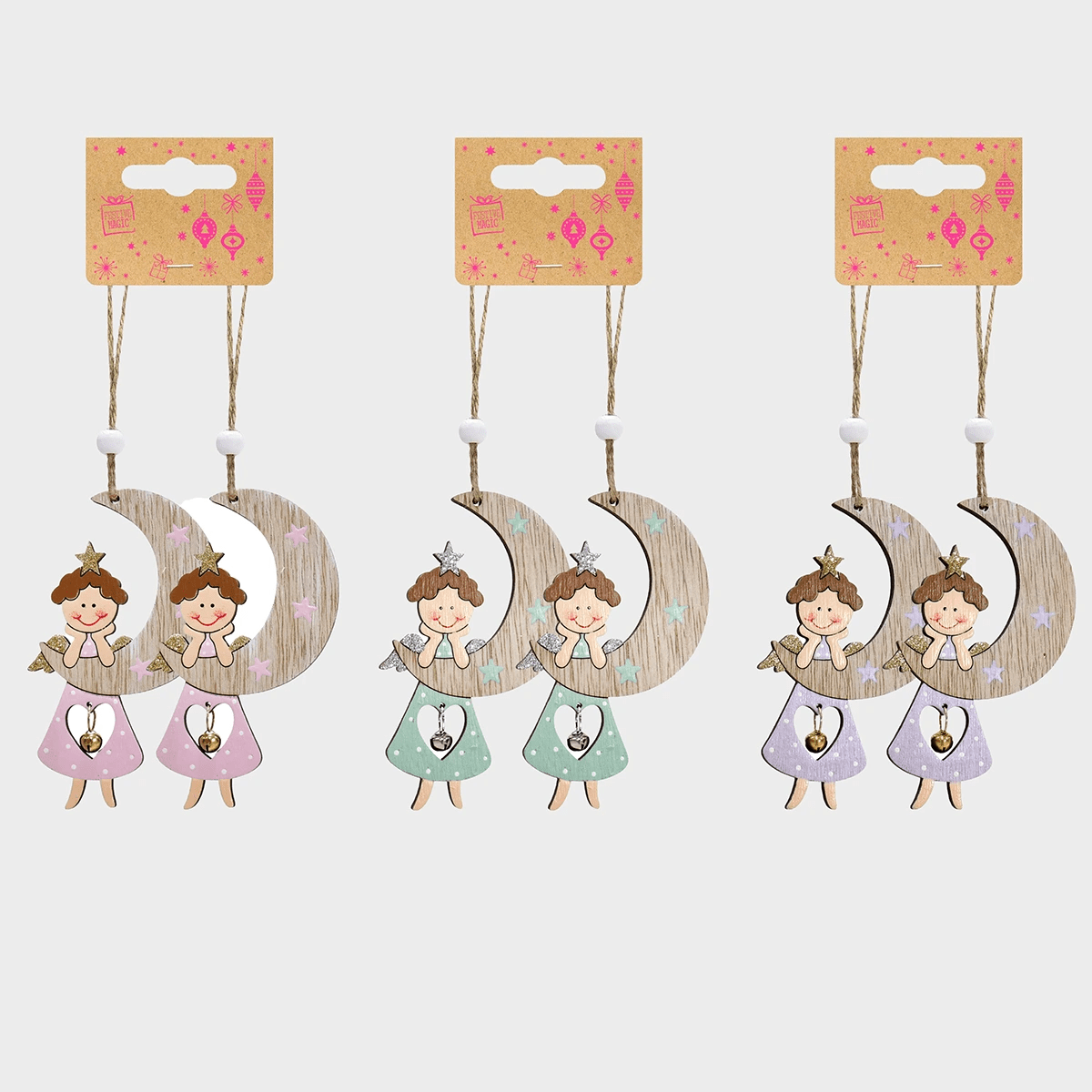 Hanging Angel With Moon 2pc