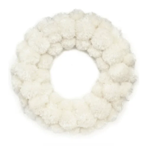 Ivory Pom Pom Wreath