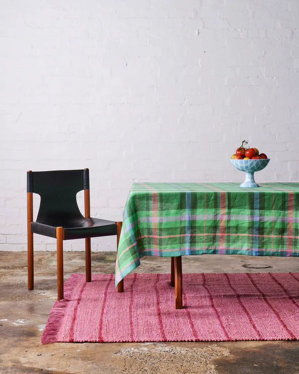 Jewel of the Nile Tartan Linen Tablecloth