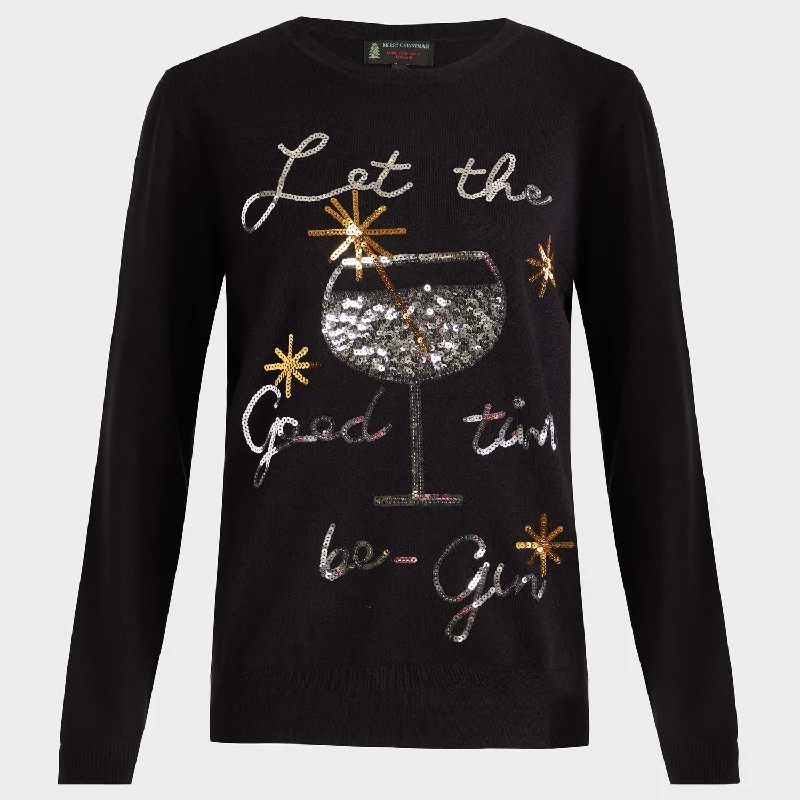 LADIES GOODTIMES BE GIN JUMPER BLACK