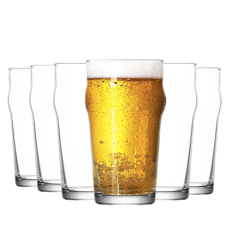 570ml Clear Noniq Pint Beer Glasses - Pack of Six - By LAV