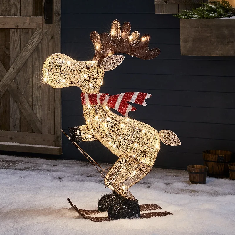 86cm Skiing Moose Outdoor Christmas Figure