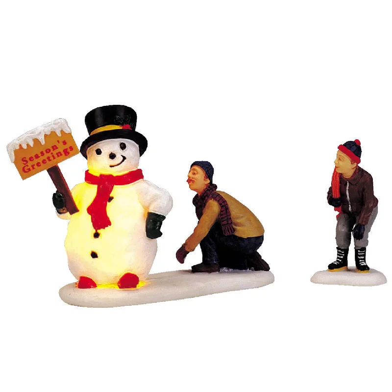 Lemax Lighted Accessories <br> Figurine <br> Frosty's Friendly Greeting (Set of 2)