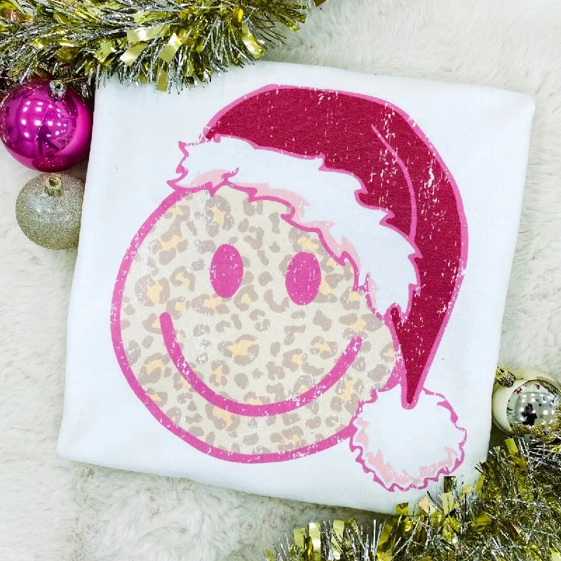 'Leopard Smiley Santa' Crewneck Sweatshirt