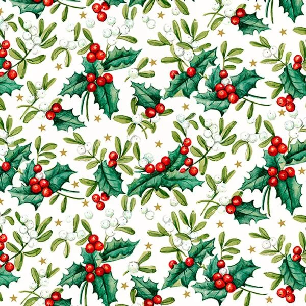 Mistletoe and Holly Paper Lunch Napkins