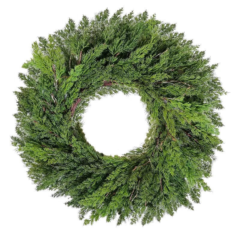 Lush Cedar Holiday Wreath 36"