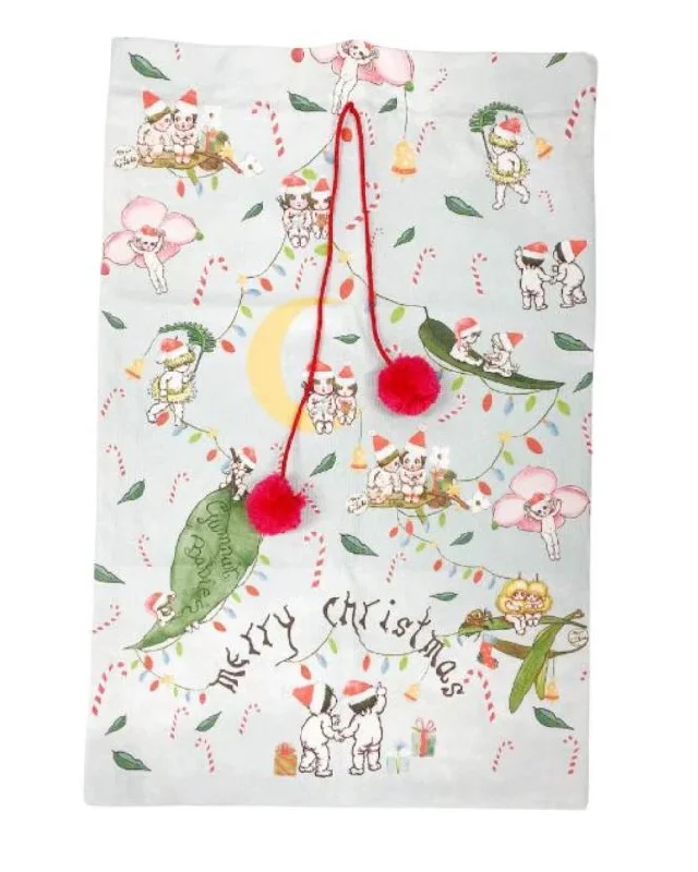 May Gibbs Christmas <br> Christmas Santa Sack Green