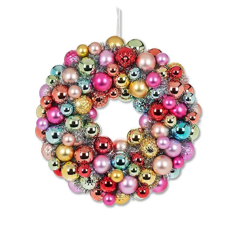 Medium Bright Ball Ornament Wreath