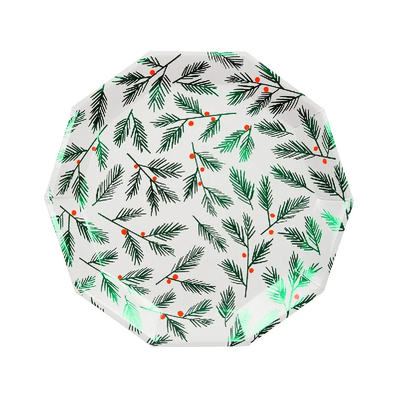 Meri Meri Festive Leaves & Berries Paper Plate - Large