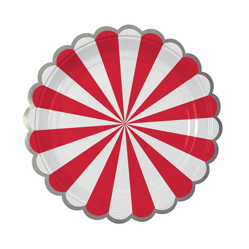 Meri Meri Red and White Striped - Small Paper Plates