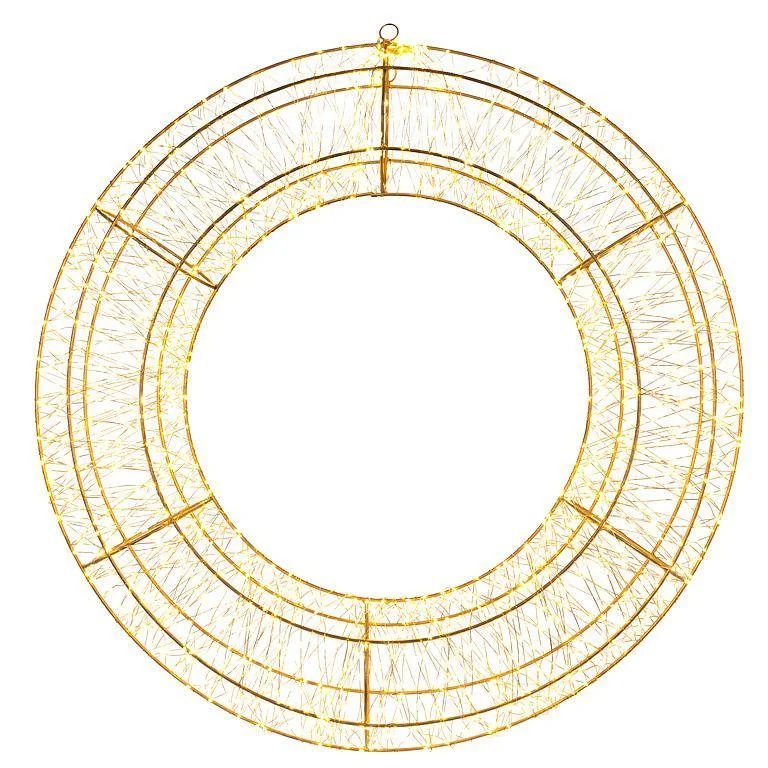 Micro LED Gold Wreath - Large