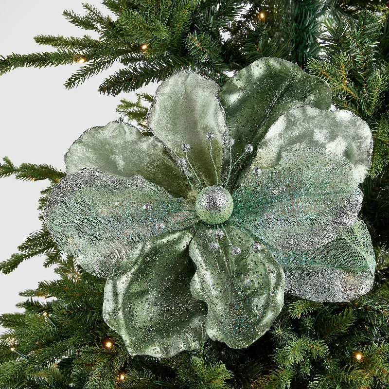 Mint Mixed Magnolia Festive Flower Pick