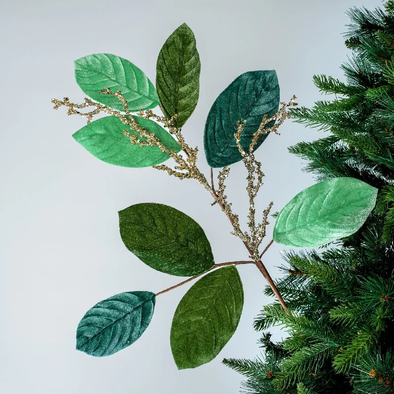 Mixed Mettalic Green Festive Foliage Pick