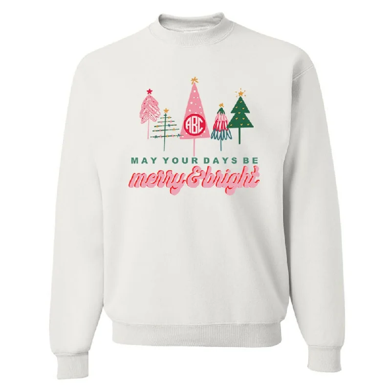 Monogrammed 'Merry & Bright' Crewneck Sweatshirt