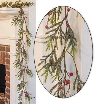 Mountain Pine & Berries Garland, 5'